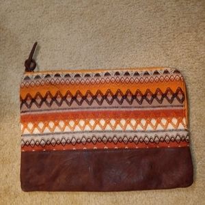 Large Orange Multi color clutch